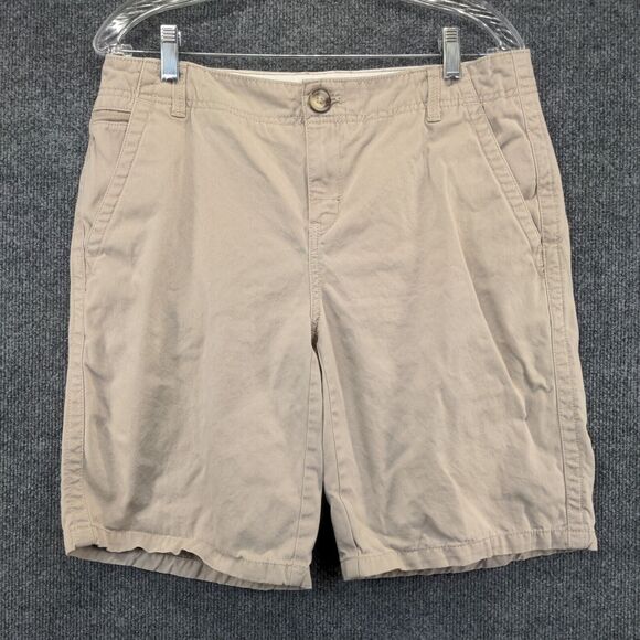 Eddie Bauer Womens Blakely Chino Shorts Tan Size 10 Slash Pockets Cotton - Picture 2 of 12